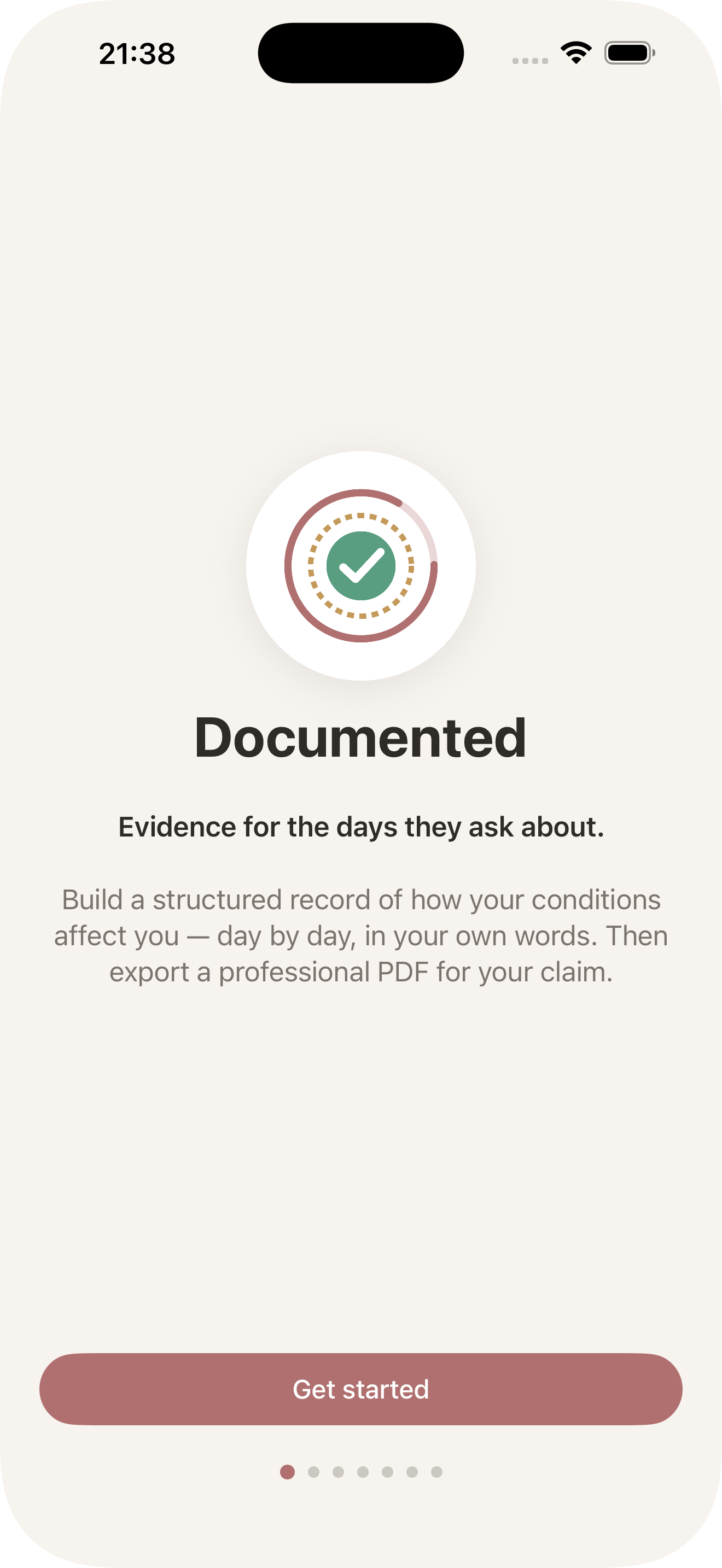 Documented app mockup