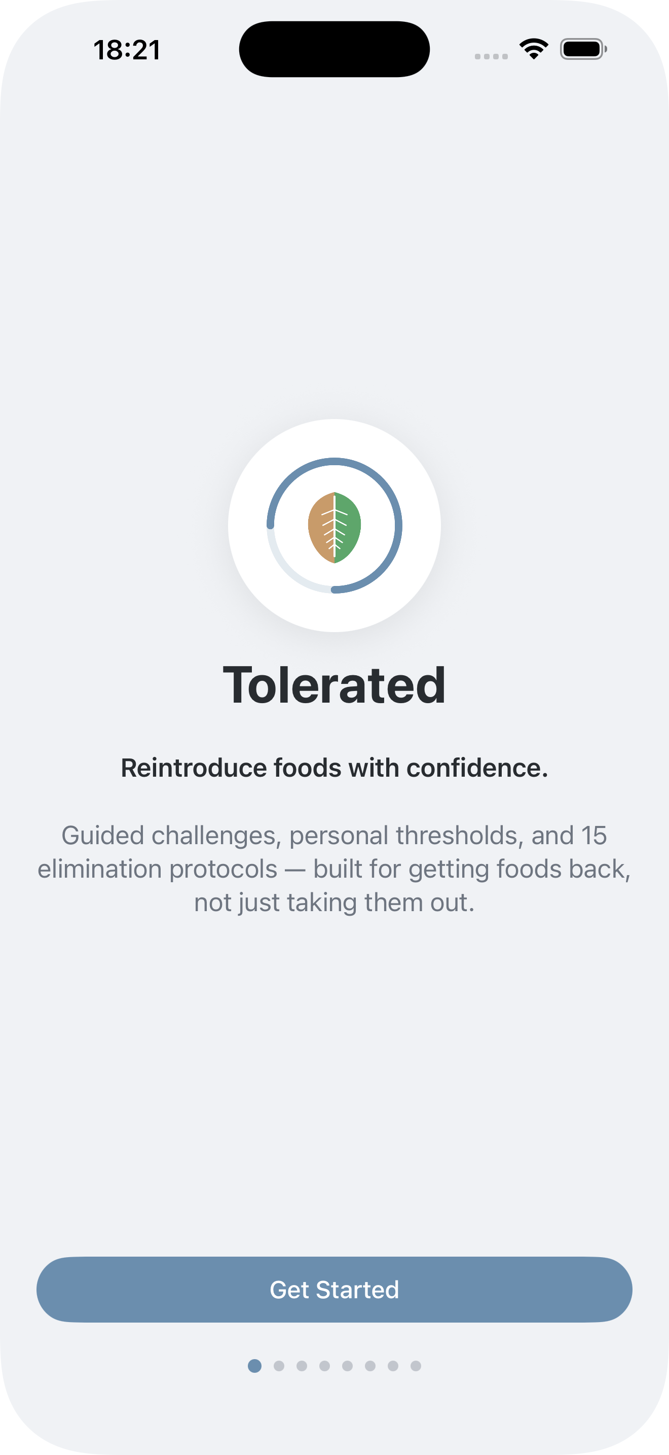 Tolerated app mockup