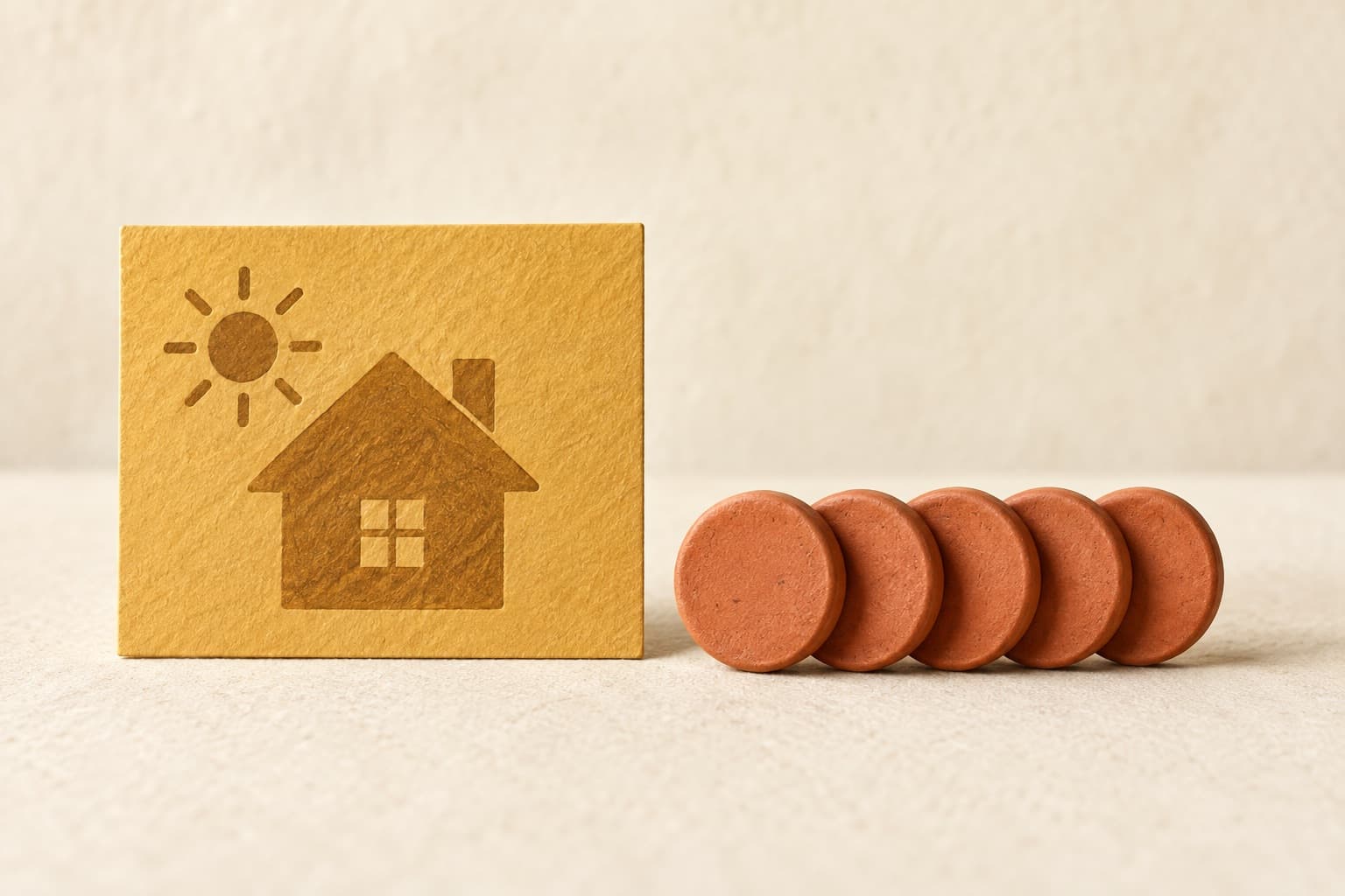 A card representing a daily activity beside tokens representing the energy it took.