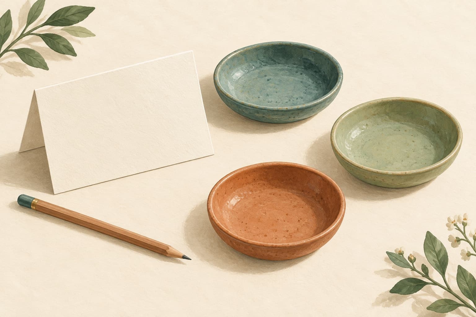 Three separate empty dishes and a blank observation card represent keeping test observations distinct. No portions or doses are suggested.