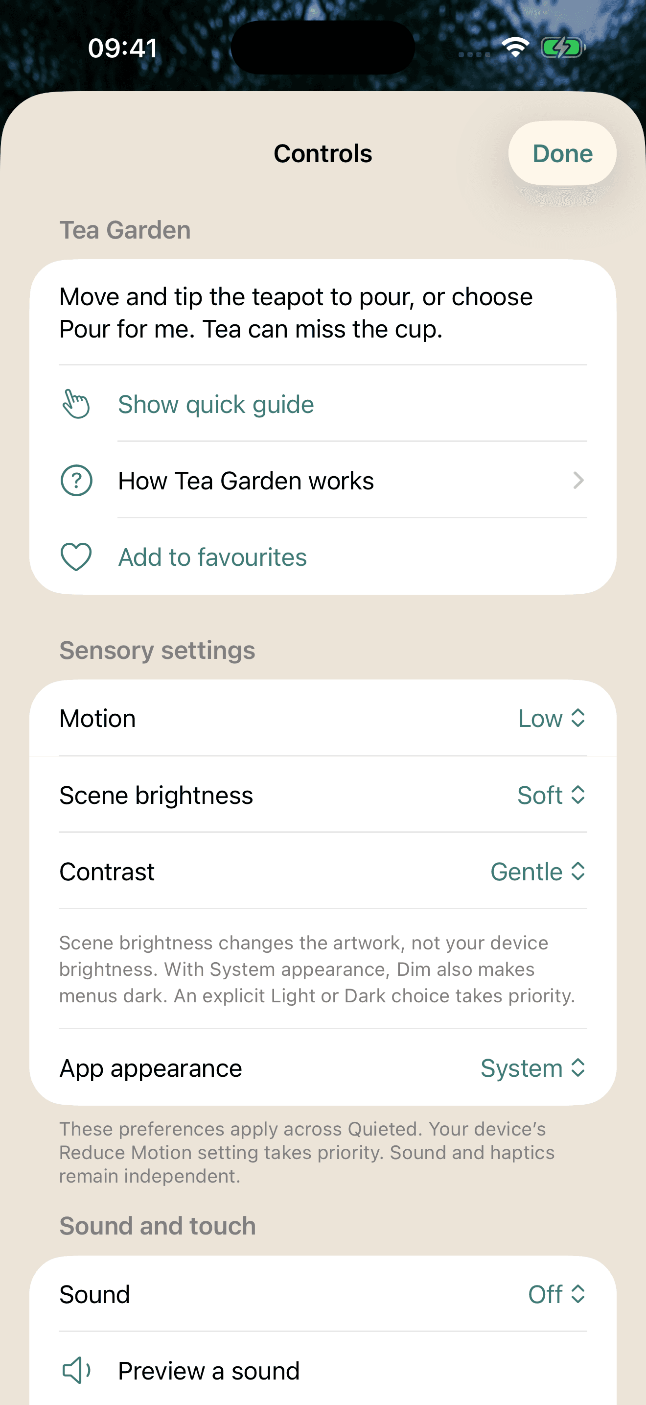 Quieted: adjust the space to suit you