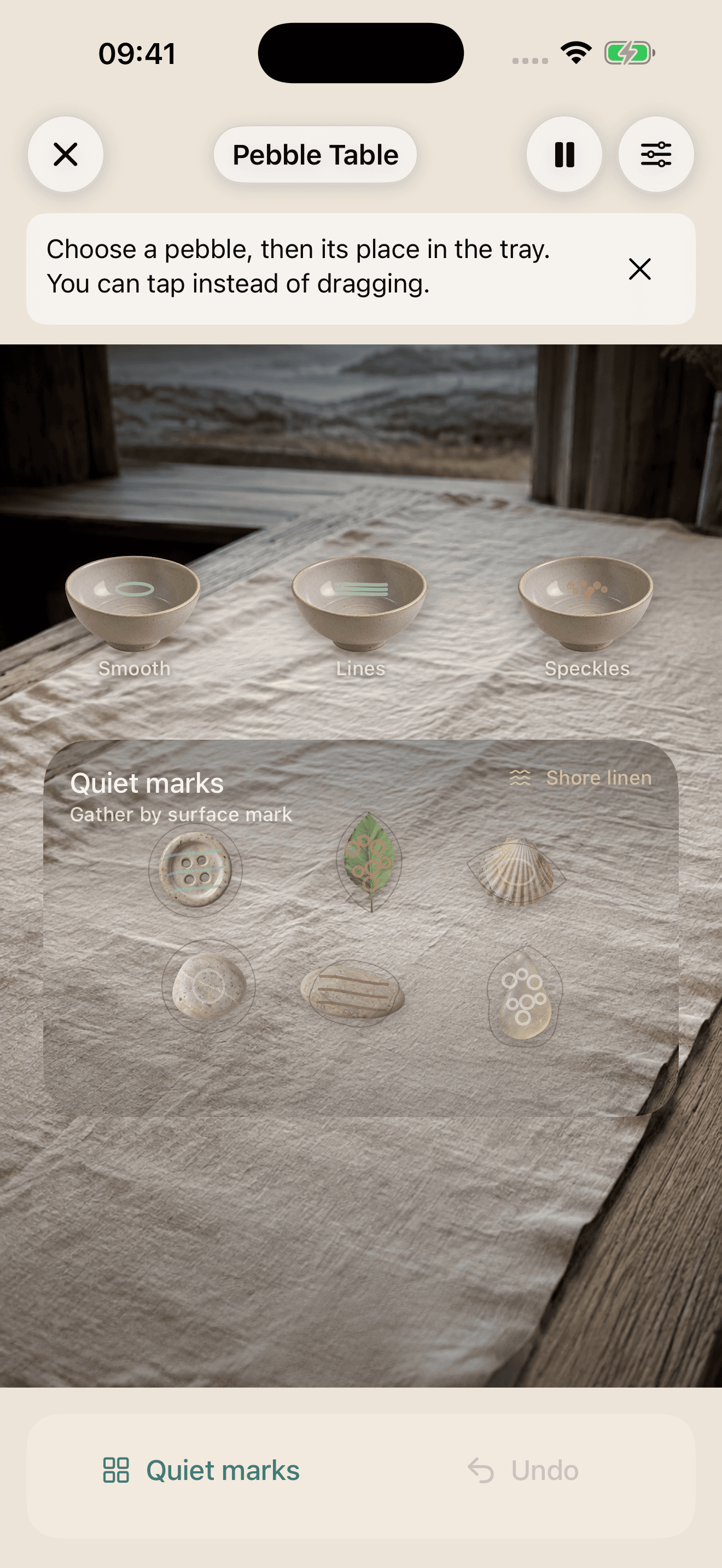 Quieted: give your hands something simple to do