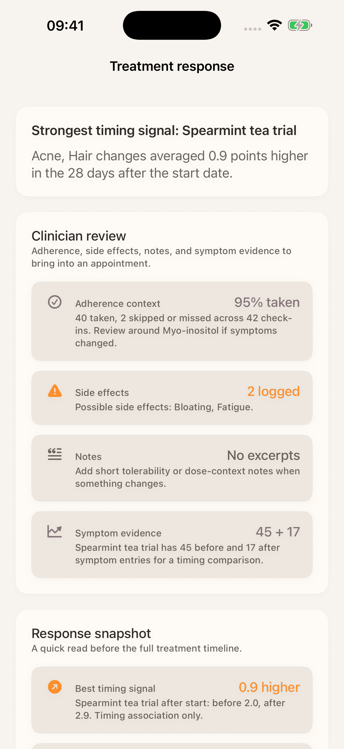Steadied: keep treatment changes in context