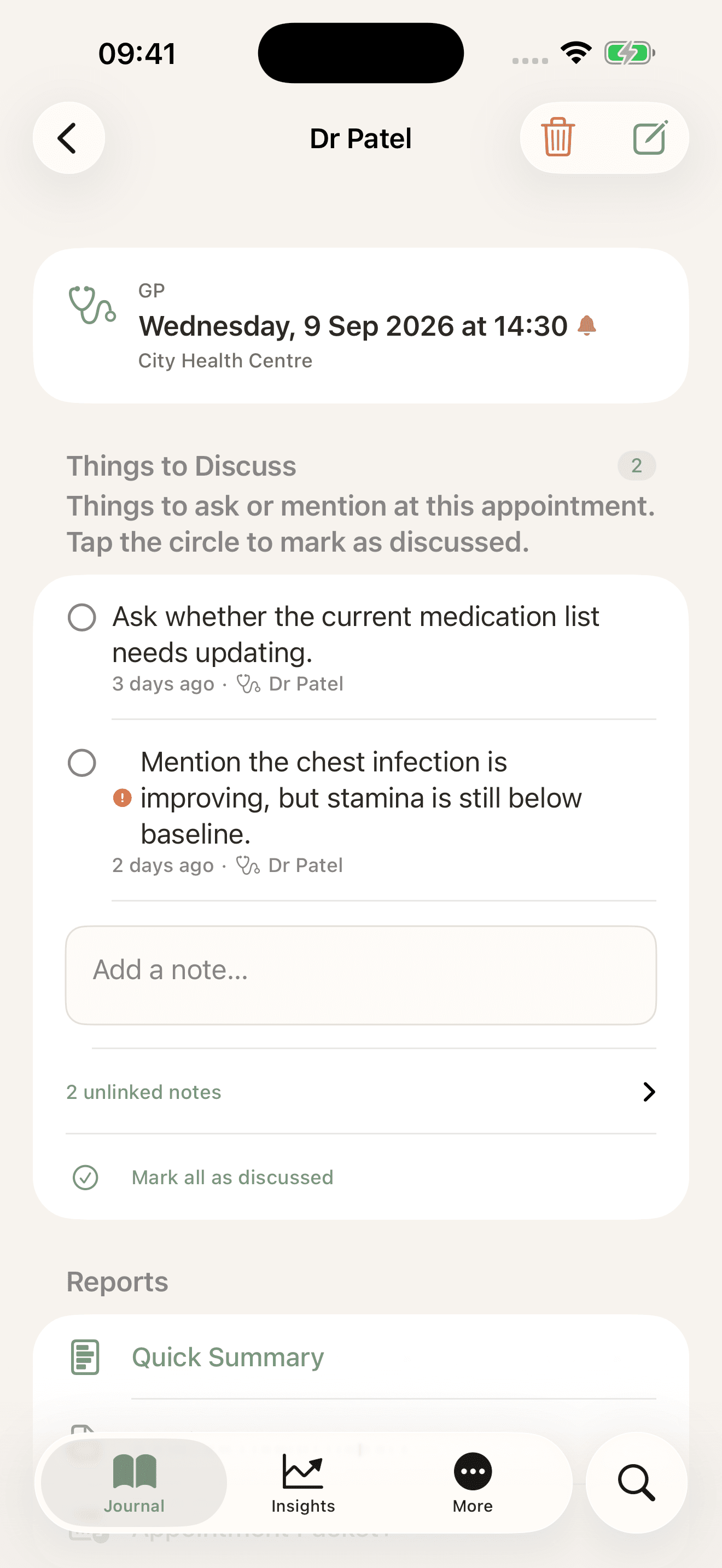 Tended: keep your questions ready for the appointment