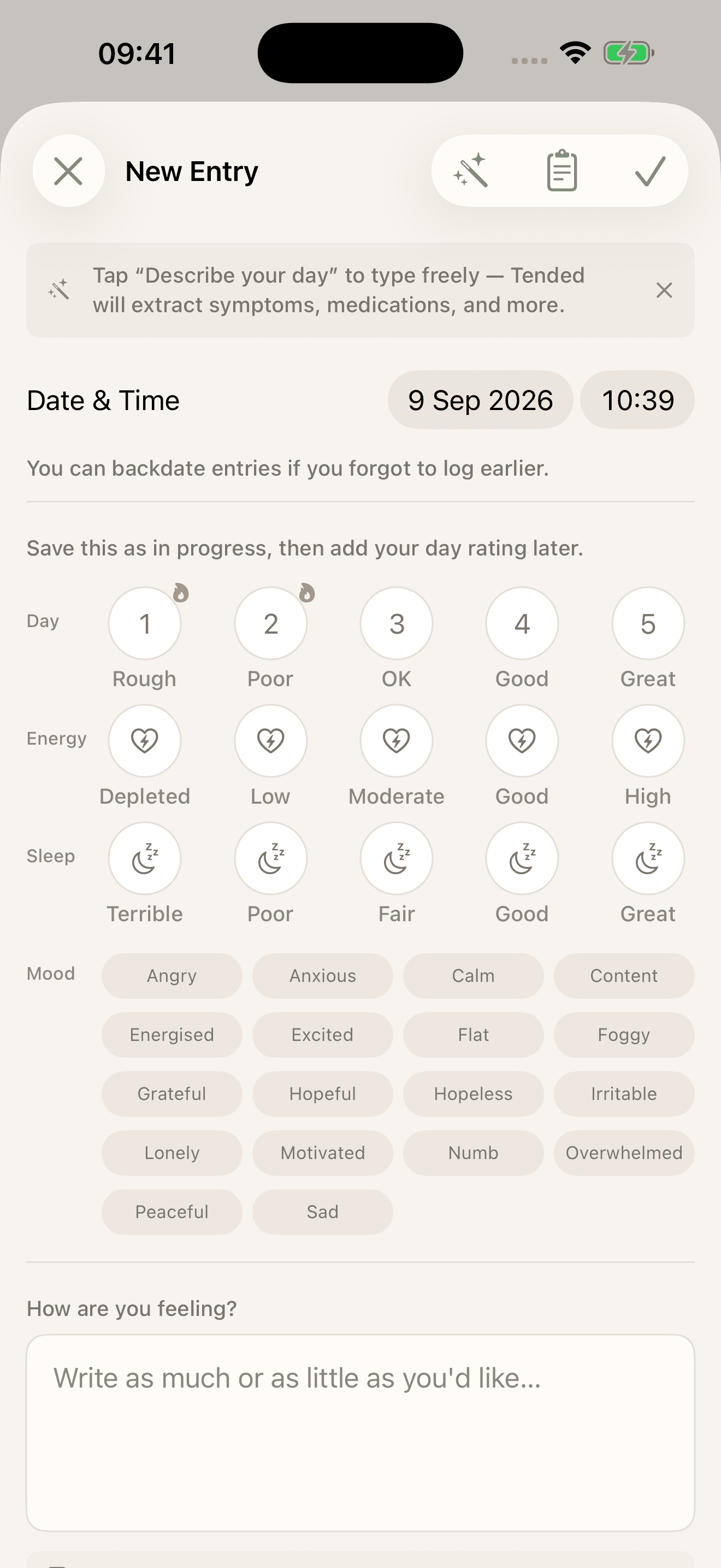 Tended: capture the day in your own way