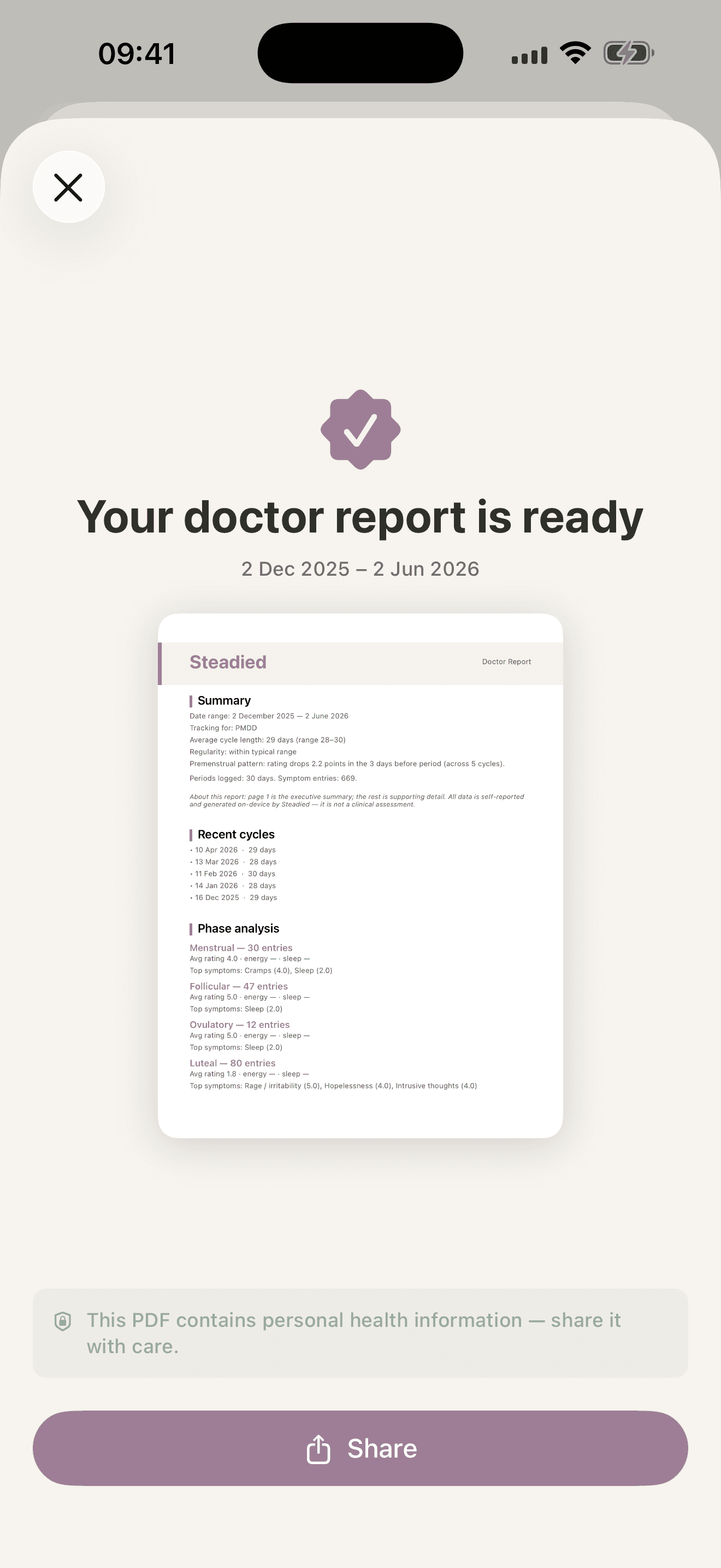 Steadied: bring your records to an appointment